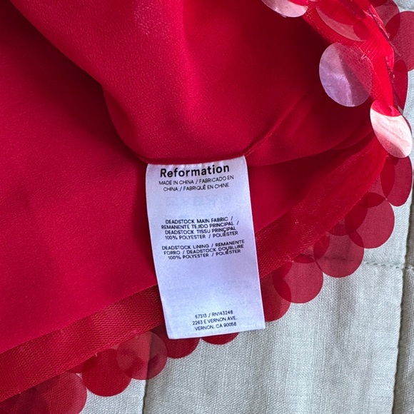 Reformation Carla Red Sequin Mini Skirt - Picture 9 of 11